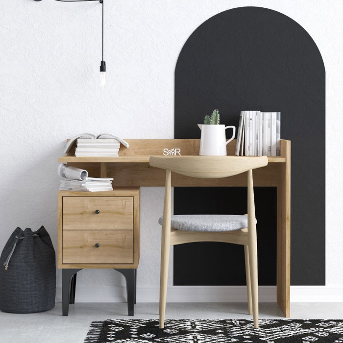 Hanah Home Mesa de estudio Dec0087 Roble 100cm x 80cm x 45cm